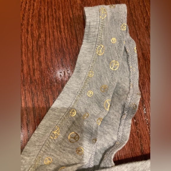 NWT Justice Peace sign tank top sz 7 gray heather/gold - Picture 7 of 13